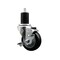 Service Caster 3.5'' SS Black Poly Swivel 1-3/4'' Expanding Stem Caster with Brake SCC-SSEX20S3514-PPUB-BLK-TLB-134 - alternate 1